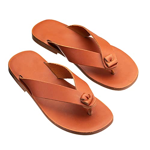 Piboo's Handmade Vegetable Tanned Leather Sandals/Flip Flops Classic2