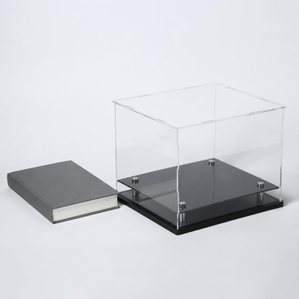 Acryl Vitrine rechteckig 40x20cm, Staubdichter Schaukasten für Figuren und Modellautos, Transparente Display Box mit abnehmbarem Deckel , 40*20*25 cm