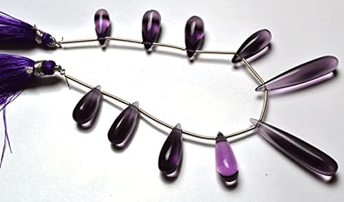 Perles améthyste hydro quartz goutte briolette 18-32mm pour fabrication de bijoux