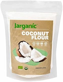 Organic Coconut Flour 500g - Keto, Vegan, Low Carb, Gluten Free, Certified Organic, GMO Free, Unrefined, Raw - Coconut Flour for Baking and Cooking - Jarganic