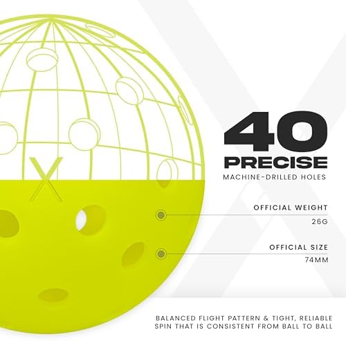 Franklin Sports X-40 Outdoor Pickleballs - Official Ball of USA Pickleball, APP Tour + US Open - Regulation Size - View 5