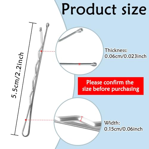 image for 330 Pcs 2.2 Inch Hair Bobby Pins Silver With Box, Silver Bobby Pins Fo