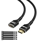 Kxable 8K HDMI Extension Cable 10 FT, HDMI 2.1 Ultra High Speed Male to Female Cord Adapter, OFC Conductor, Compatible with Roku TV Stick PS5 PS4 Xbox Laptop PC Player Google Chromecast Wii U HDTV