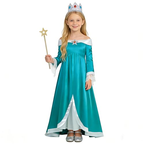 Disfraz princesa niña galaxia con corona y varita miniatura 2