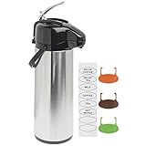 Airpot Coffee Server Thermal Coffee Di3L Stainless Steel Glass-Lined Lever Lid Air Pot