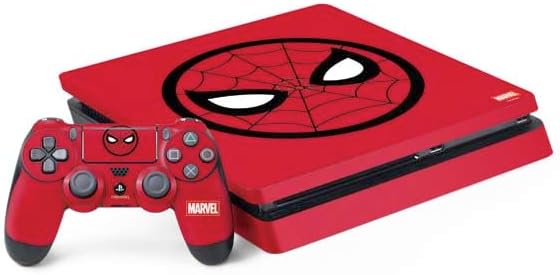 Skinit Decal Gaming Skin Compatible with PS4 Slim Bundle - Officially Licensed Marvel Spiderman Spiderman Emblem Design