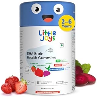DHA Omega 3 Brain Gummies For Kids | 2-6 years | 30 Day Pack | Improved Concentration, Mood & Sleep | Plant Based Omega 3 Supplements | Multivitamin Gummies For Kids With No Added Sugar