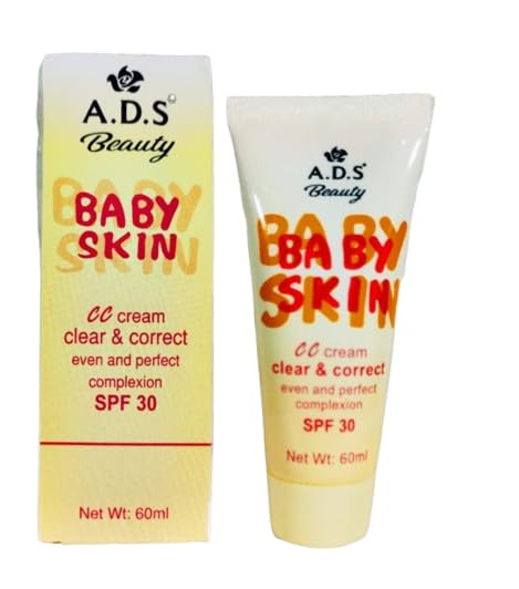 A.D.S Beauty Baby Skin CC Cream, SPF 30, Clear and Correct, Even Complexion, 60ml