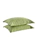 MarCielo 2-Piece Embroidered Pillow Shams, Queen Decorative Microfiber Pillow Shams Set Standard Size (Green)