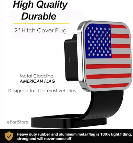 image for eVerHITCH American Flag Universal Trailer Hitch Cover Tube Plug Insert