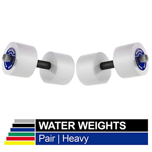 TheraBand Water Weights, Aquatic Dumbbells for Pool Fitness, 2 Foam Weights with Padded