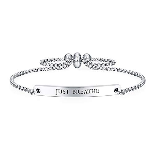 Kisseason Inspirational Mantra Bracelet for Women Girl Jewelry Adjustable Chain Friendship Bangle Bracelet