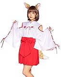 クリアストーン(Clearstone) 和風ハロウィン コスプレ ハロウィン 狐×巫女 レディース レッド