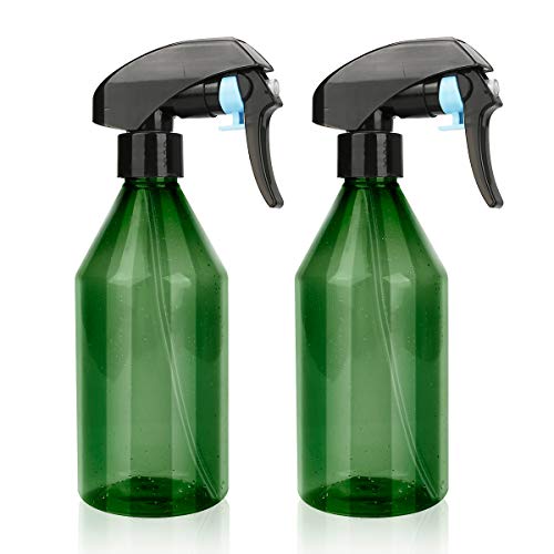 Allnice Spray Bottles 2 Pack Plastic Spray Bottles for Cleaning Solutions Empty Refillable for Essential Oils, Aromatherapy, Misting Plants with Water with Black Trigger Sprayer- 300ml/10oz, Green