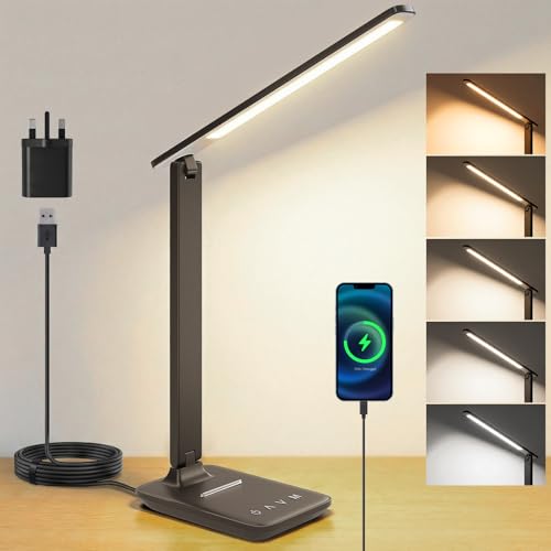 UPXNBOR LED Desk Lamp Eye-Caring Table Lamp for Reading & Home Office