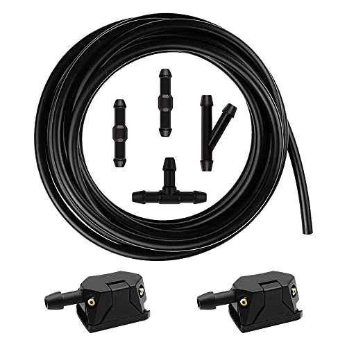 7-in-1 Windshield Washer Hose Kit,Including 2PCS Universal 4 Holes Arm