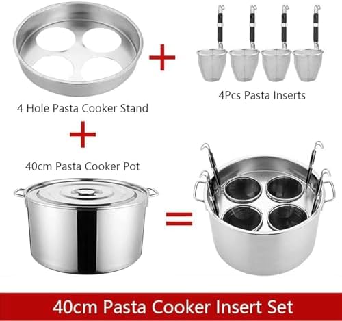 多機能パスタクッカー、仕切りとザル、ストレーナー付き、ステンレススチールストックポット、家庭用キッチン、レストラン、業務用調理鍋