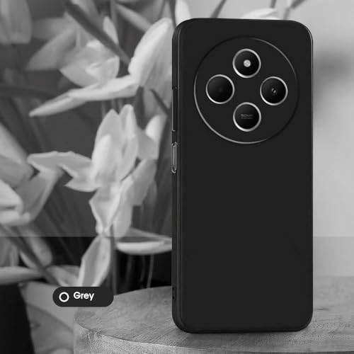 Image of Back Cover | Full Camera Protection | Premium Liquid Silicon Case | Flexible Bumper Case for Mi Redmi A4 5G / 14C 5G / 14R 5G / Poco C75 5G / M7 5G (Grey)