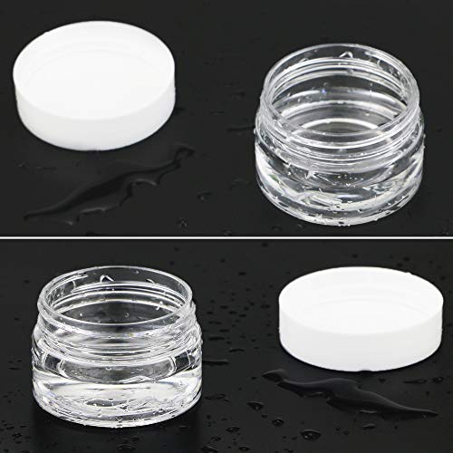 UPlama 24 Pack Cosmetic Containers, Plastic Sample Containers with Lids with Inner Liners Leakproof Wide-Mouth Travel Containers Jars Pots for Toiletry Makeup Cream Liquid Slime (1oz, White)
