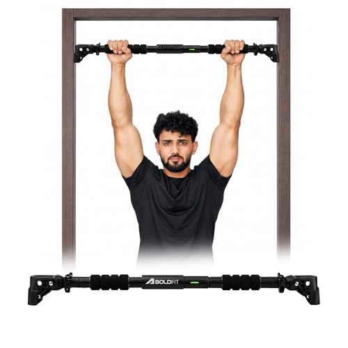 Boldfit Pull Up Bar for Home Workout Without Screw - Adjustable Door Way Chin Up Bar for Home Workout for Kids & Adults | Pull UpBar for Men & Women |