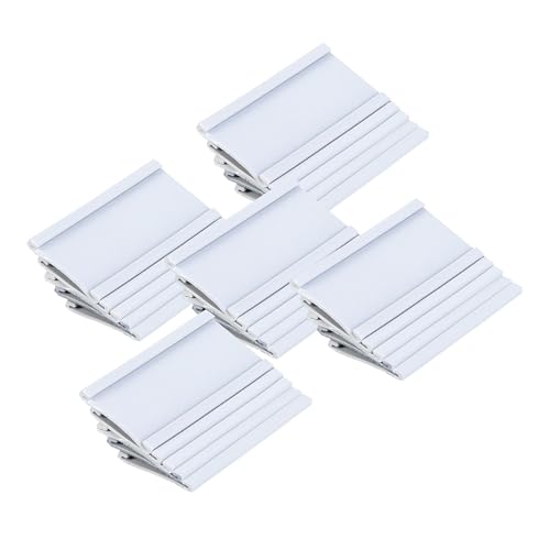 MasterVision Magnetic Data Card Holders, 1 x 2 Inches, White, Pack of 25 Holders