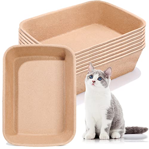 8 Pieces Disposable Litter Boxes For Cats Travel Litter Box, Degradable Paper Disposable Cat Litter Tray Pan, Waterproof Portable 2 In 1 Kitten Litter Box For Cat Pet Travel (17.1 X 12.2 X 3.9 Inch) #TOP30