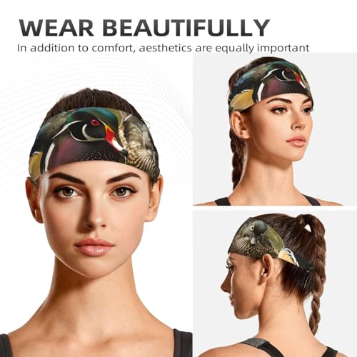 Diadema deportiva elástica con estampado de pato doméstico, adecuada para correr, fitness, tenis, yoga - imagen 6