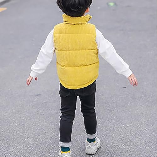 Toddler Boys Vest Corduroy Jackets with Pockets Girl Sleeveless Stand Collar Button Waistcoat Winter3