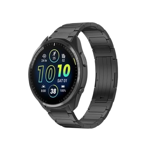 Correa de aleación de titanio de 22 mm compatible con for Garmin Forerunner 965/955/255/265/Venu 3/Vivoactive 4.(Black,For Garmin Forerunner 965)