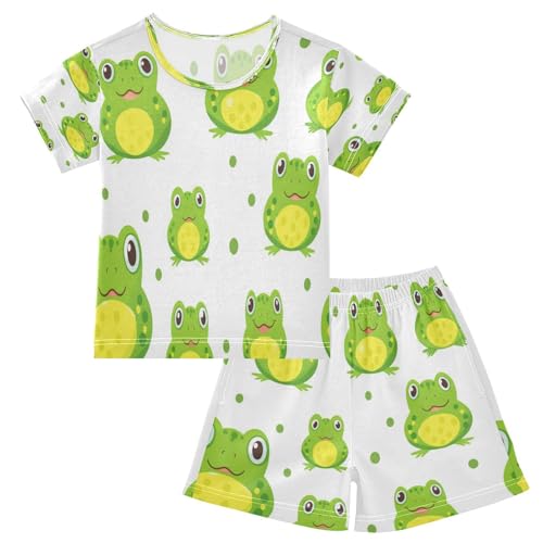 senya Short Sleeve Pajamas Sets Summer Cotton Sleepwear Purple Yellow Green Zebra, 5T