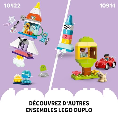 LEGO Duplo L'Aventure en Navette Spatiale 3-en-1, Jouet de Construction de Fusée, Jeu Éducatif et Scientifique pour Enfants Dès 3 Ans, Développement de la Motricité Fine 10422