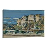 LZTEN Acantilados cerca de Mitla, Oaxaca by Edward Prints Hopper Prints Pósteres, lienzo para pared, pinturas al óleo, enmarcado, 50,8 x 76,2 cm