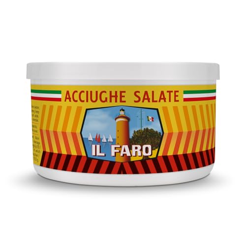 Il Faro Acciughe Salate, Sardine Mediterranee in Salamoia, 5kg, Conservare in Luogo Fresco, Forma Intera