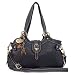 Produktbild Catwalk Collection Handbags - Damen Leder Schultertasche - Umhängetasche Mittelgroß - Handtasche mit Abnehmbarer Schultergurt - Nicole - Schwarz