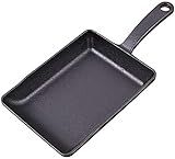 QHQQXN Omelettpfanne Bratpfanne Quadratische Gusseisenpfanne mit Griff Vorgewürzte Bratpfanne