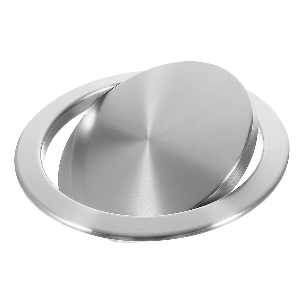 Gatuida Mülleimerdeckel Aus Edelstahl Mit Klappdeckel-Design Für Küche Und Badezimmer Runder Schwingdeckel Zur Geruchskontrolle Und Einfachem Gebrauch 8.27X8.27X1.30 Zoll