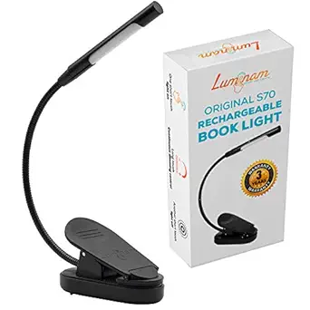 Luminam Flexible and Stable Rechargeable Full Dimmable Touch Control 6 LED Book Light for Reading in Bed at Night