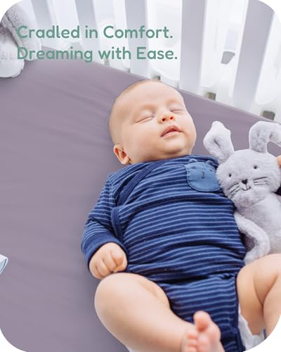 Image of Pack and Play Sheets Fitted 2 Pack, 38x26 Graco Pack n Play Sheets for Playard & Travel Crib Mattress, Ultra Soft Jersey Knit, Breathable Stretchy Deep Pocket, Compatible with Mini Cribs