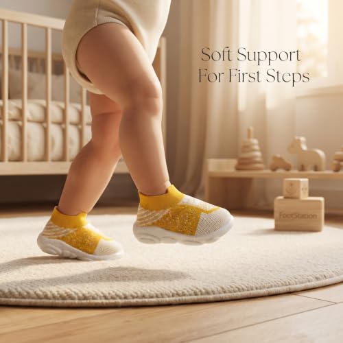 Image of Infant Shoes for Baby Boys & Girls | Musical Sound Walking Shoes | First Walker Shoes for Toddlers | Lightweight Breathable Knit Sneakers | Soft Sole Comfortable Slip On Shoes for Newborns, Babies & Kids