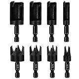 Bromirix 8 Pieces Black Wood Plug Cutter Drill Bit...