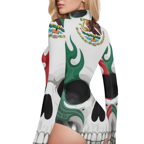 Body moldeador con control de abdomen para mujer GuoChe y manga larga de calavera 3
