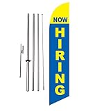 FFN FeatherFlagNation -Now Hiring Advertising Feather Banner Flag Kit with Spike