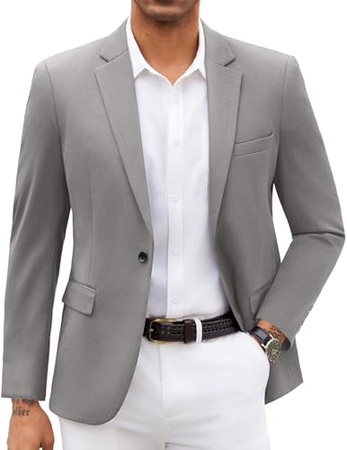 COOFANDY Gray Knit Blazer Men Casual Sports Coat S