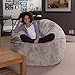Sofa Sack Bean Bag Chair - Plush, Ultra Soft - Memory Foam Bean Bag Chair with Faux Rabbit Fur Cover - Stuffed Foam Filled Furniture and Accessories for Dorm Room 5 Feet - Gray