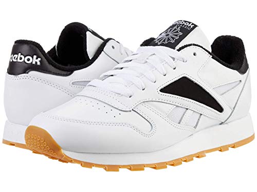 Reebok Men's Classic Leather Sneaker, White/Black/White, 12 D (M)