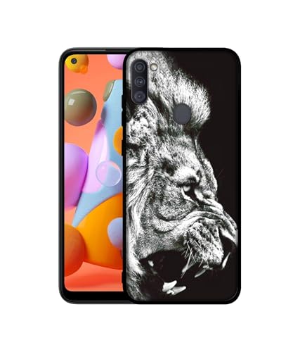 Image of Angry Lion Design Premium 2D Printed Metal Back Case Cover for Samsung Galaxy A11 4G / M11 4G