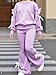 xueteox Girls Long Sleeve Sweatshirt 2 Piece, Bow Graphic Top and Pants Spring Fall Fashion Casual Clothes. (Purple, 12Y)