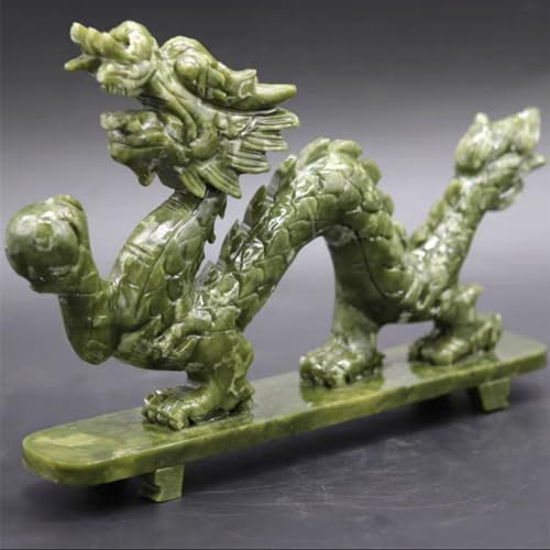 Sculpture de Dragon en Jade Naturel TARVIK 38cm Objet d'Art d'Exception - 7