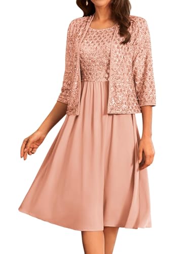 GRACE KARIN Mother of The Bride Dresses Formal Wedding Party Dress Two Piece Dress with Chiffon...