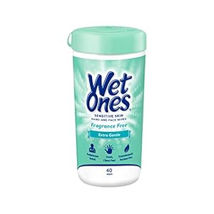 Wet Ones Hand and Face Wipes, Sensitive Skin Wipes | Unscented Wipes, Hand and Face Wipes Sensitive Skin, Wet Ones Sensitive Skin Wipes, 40 ct. Canister